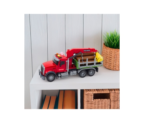 WOOPIE Ciężarówka z Ruchomym Dźwigiem do Drewna Dźwięk Światła 1:14