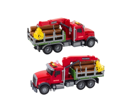 WOOPIE Ciężarówka z Ruchomym Dźwigiem do Drewna Dźwięk Światła 1:14