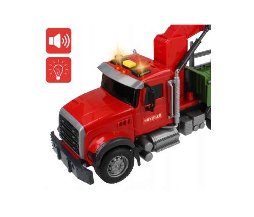 WOOPIE Ciężarówka z Ruchomym Dźwigiem do Drewna Dźwięk Światła 1:14