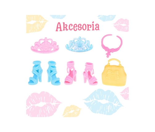 WOOPIE ROYAL Zestaw Modowy Dla Lalek Sukienki Buty Biżuteria Akcesoria