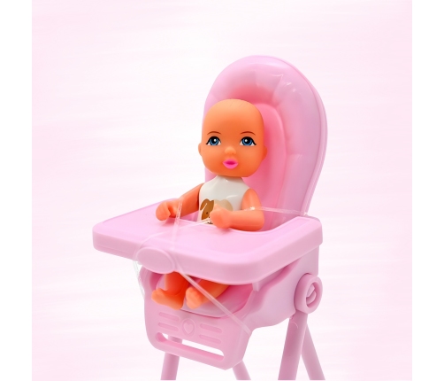 WOOPIE ROYAL Lalka Lily Bobas Krzesełko do Karmienia Zestaw Akcesoria