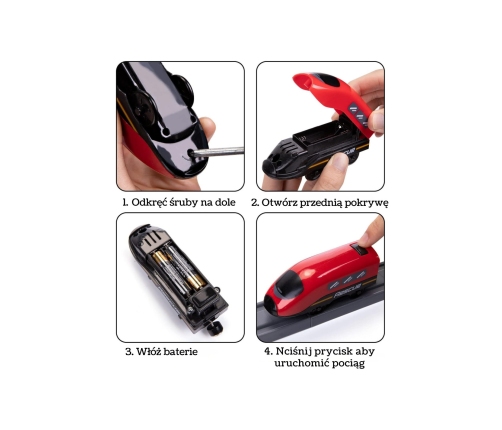 WOOPIE Zestaw Kolejka Elektryczna Lokomotywa Straż Pożarna 66el.