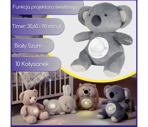WOOPIE BABY Przytulanka Miś Polarny z Projektorem Uspokajacz 15 Melodii