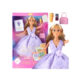 WOOPIE ROYAL Lalka Lily Długie Blond Włosy 30 cm Lawendowa Suknia Akcesoria