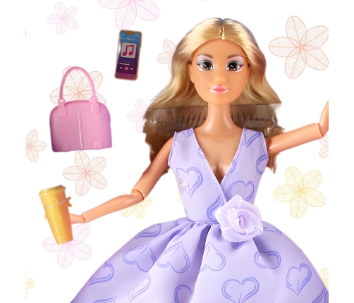WOOPIE ROYAL Lalka Lily Długie Blond Włosy 30 cm Lawendowa Suknia Akcesoria