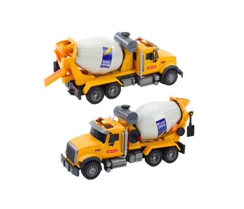 WOOPIE Ciężarówka Betoniarka Obrotowy Bęben Światła Dźwięki Żółta