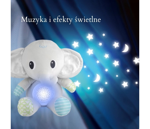 WOOPIE BABY Przytulanka Słonik Z Projektorem Uspokajacz 12 Melodii