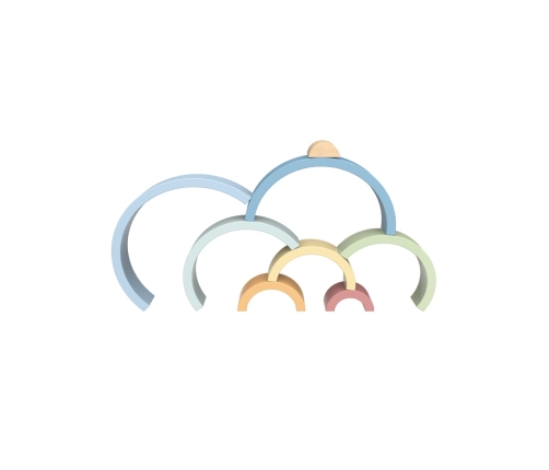 TOOKY TOY Pastelowa Układanka Drewniane Klocki Montessori Tęcza