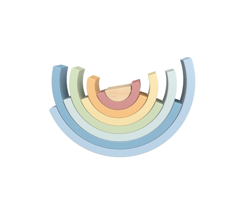 TOOKY TOY Pastelowa Układanka Drewniane Klocki Montessori Tęcza