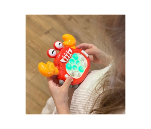 WOOPIE Gra POP IT Elektroniczna Antystresowa Zręcznościowa Krab Czerwony