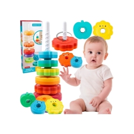 WOOPIE BABY Edukacyjna Piramidka Zakręcona Wieża Zwierzątka