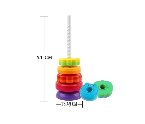 WOOPIE BABY Edukacyjna Piramidka Zakręcona Wieża Zwierzątka