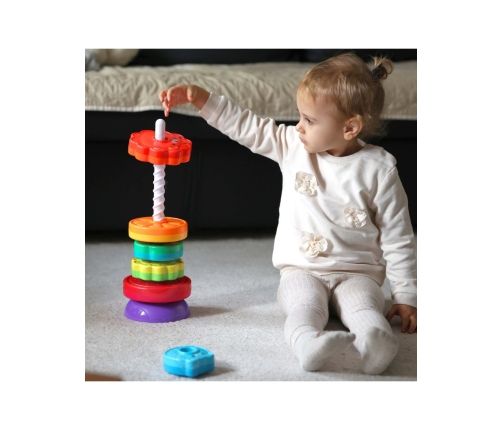 WOOPIE BABY Edukacyjna Piramidka Zakręcona Wieża Zwierzątka