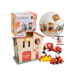 CLASSIC WORLD Remiza Strażacka Drewniana Garaż Auto Helikopter Figurki 13el. CLASSIC WORLD Remiza Strażacka Drewniana Garaż Auto Helikopter Figurki 13el.