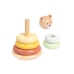TOOKY TOY Drewniana Układanka Sensoryczna Piramidka Miś Sensoryczny Kolorowy Stacker