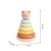 TOOKY TOY Drewniana Układanka Sensoryczna Piramidka Miś Sensoryczny Kolorowy Stacker