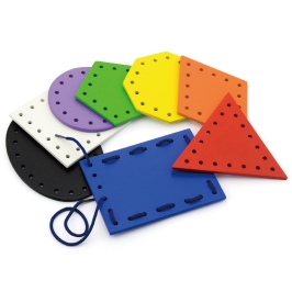 VIGA Drewniane Kształty do nawlekania i sznurowania Montessori VIGA Drewniane Kształty do nawlekania i sznurowania Montessori