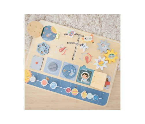 TOOKY TOY Drewniana Tablica Edukacyjna Montessori Astronauta Statek Kosmiczny