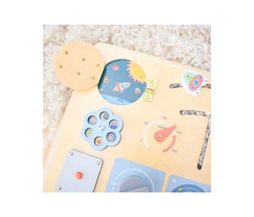 TOOKY TOY Drewniana Tablica Edukacyjna Montessori Astronauta Statek Kosmiczny
