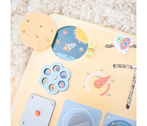 TOOKY TOY Drewniana Tablica Edukacyjna Montessori Astronauta Statek Kosmiczny