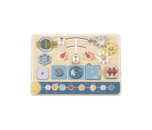 TOOKY TOY Drewniana Tablica Edukacyjna Montessori Astronauta Statek Kosmiczny