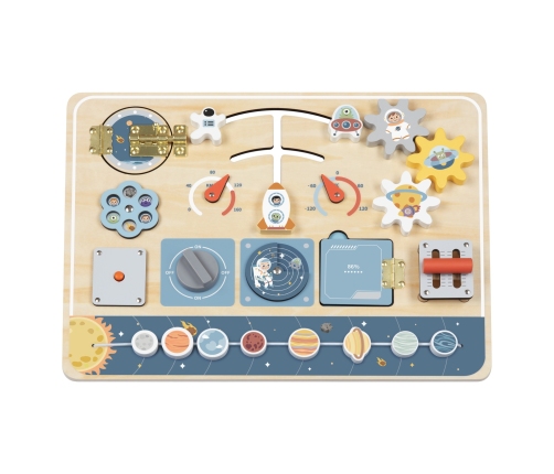 TOOKY TOY Drewniana Tablica Edukacyjna Montessori Astronauta Statek Kosmiczny