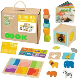 WOOPIE GREEN Box Pudełko XXL Montessori Edukacyjne 7w1 Sensoryczne 31-36 Mies. FSC WOOPIE GREEN Box Pudełko XXL Montessori Edukacyjne 7w1 Sensoryczne 31-36 Mies. FSC