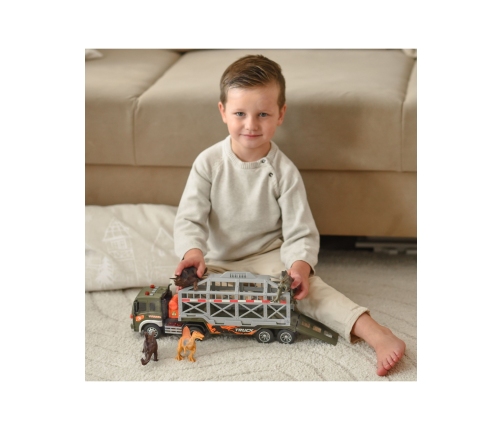 WOOPIE Ciężarówka Transporter Dinozaurów Auto z Dźwiękiem i Światłem