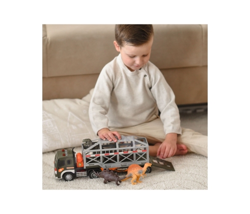 WOOPIE Ciężarówka Transporter Dinozaurów Auto z Dźwiękiem i Światłem