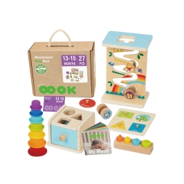 WOOPIE GREEN Pudełko Box 6w1 13-15m Montessori Edukacyjne Sensoryczne FSC