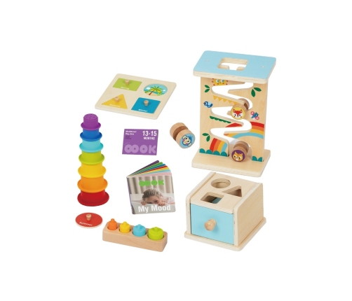 WOOPIE GREEN Pudełko Box 6w1 13-15m Montessori Edukacyjne Sensoryczne FSC