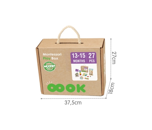 WOOPIE GREEN Pudełko Box 6w1 13-15m Montessori Edukacyjne Sensoryczne FSC