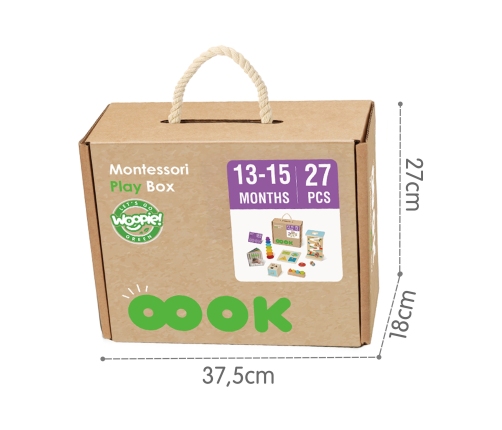 WOOPIE GREEN Pudełko Box 6w1 13-15m Montessori Edukacyjne Sensoryczne FSC