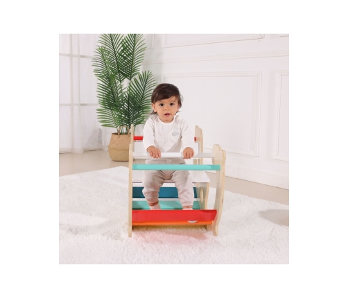 WOOPIE GREEN Drewniany Tęczowy Bujak i Mostek 2w1 Montessori FSC