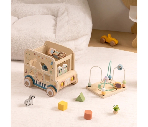 WOOPIE GREEN Drewniana Kostka Aktywności Samochód Terenowy Safari FSC