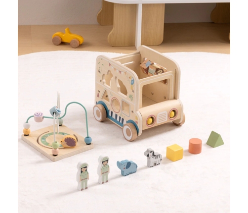 WOOPIE GREEN Drewniana Kostka Aktywności Samochód Terenowy Safari FSC