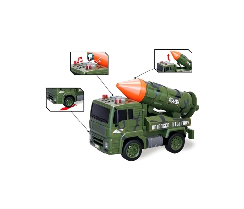 WOOPIE Zestaw Pojazdów Wojskowych z Wyrzutnią Czołg Helikopter 4SZT Skala 1:20