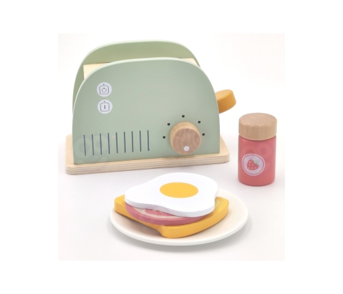 WOOPIE GREEN Drewniany Toster Zestaw Śniadaniowy z Akcesoriami 14 el. FSC