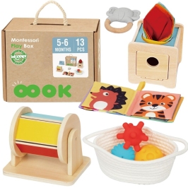 WOOPIE GREEN Box Pudełko XXL Montessori Edukacyjne 6w1 Sensoryczne 5-6 Miesięcy 13el. FSC WOOPIE GREEN Box Pudełko XXL Montessori Edukacyjne 6w1 Sensoryczne 5-6 Miesięcy 13el. FSC