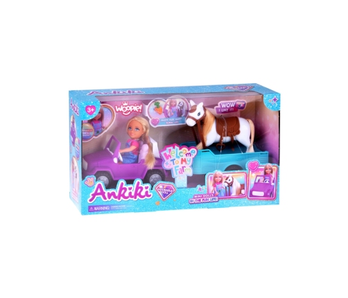 WOOPIE ROYAL Lalka Niki Zestaw z Koniem Samochodem i Przyczepą