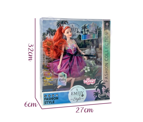 WOOPIE ROYAL Lalka Emi Style Fashion 32 cm - Stylowa Księżniczka w Różowej Sukni + Akcesoria