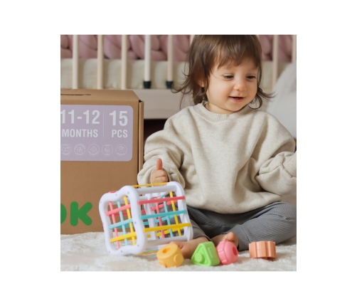 WOOPIE GREEN Pudełko Box 5w1 Montessori Edukacujny 11-12M FSC