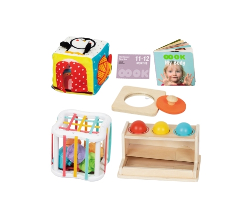 WOOPIE GREEN Pudełko Box 5w1 Montessori Edukacujny 11-12M FSC