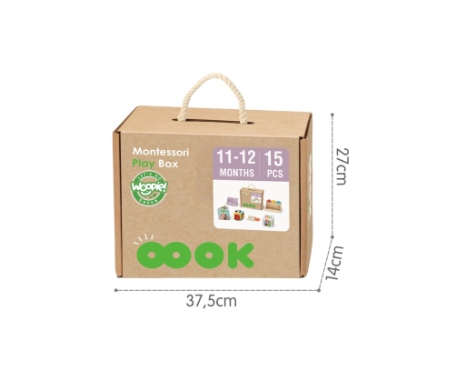 WOOPIE GREEN Pudełko Box 5w1 Montessori Edukacujny 11-12M FSC