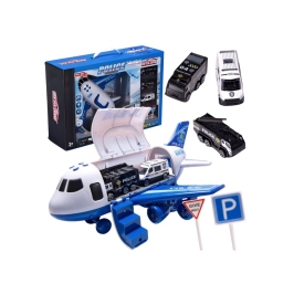WOOPIE Samolot Rozkładany Transporter Policja z 3 Autami Policyjnymi Zestaw XL Znaki Drogowe WOOPIE Samolot Rozkładany Transporter Policja z 3 Autami Policyjnymi Zestaw XL Znaki Drogowe