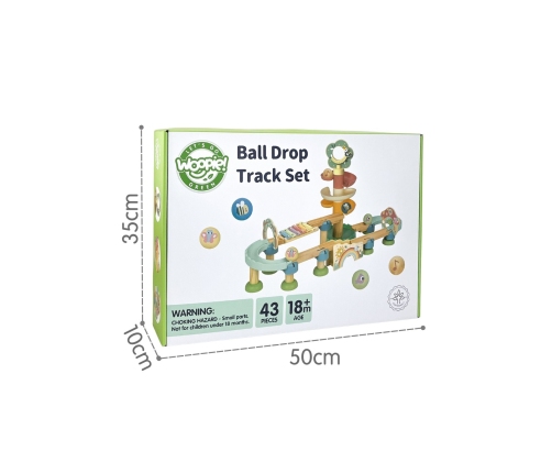 WOOPIE GREEN Drewniany Tor Kulkowy z Efektami Dźwiękowymi Cymbałki FSC