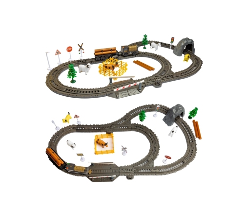 WOOPIE Kolejka Elektryczna Lokomotywa Retro Farma Tor XL 66 el.