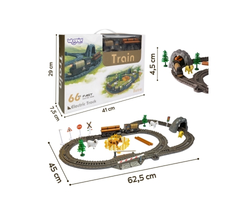 WOOPIE Kolejka Elektryczna Lokomotywa Retro Farma Tor XL 66 el.