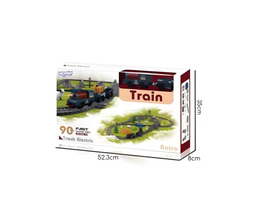 WOOPIE Kolejka Elektryczna Lokomotywa Towarowa Tor XXL 90 el.