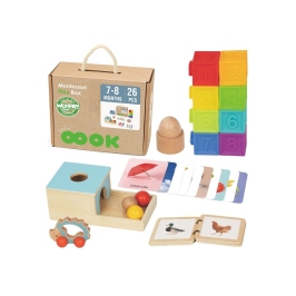 WOOPIE GREEN Box Pudełko XXL Montessori Edukacyjne 6w1 Sensoryczne 7-8 Miesięcy 26el. FSC WOOPIE GREEN Box Pudełko XXL Montessori Edukacyjne 6w1 Sensoryczne 7-8 Miesięcy 26el. FSC